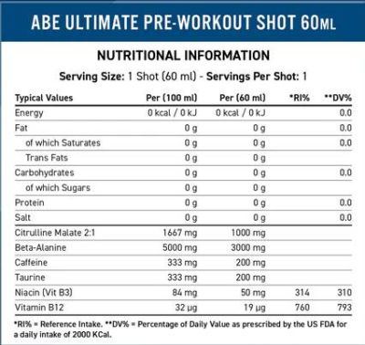 Applied Nutrition  ABE Shot | All Black Everything Pre-Workout  [60 мл, 1 Доза]