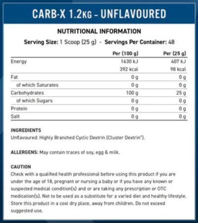Applied Nutrition  Carb-X | 100% Cyclic Dextrin Carbohydrates  [1200 грама, 48 Дози]