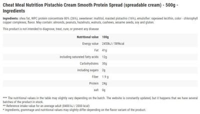 Cheat Meal  Protein Spread / Pistachio  [500 грама]