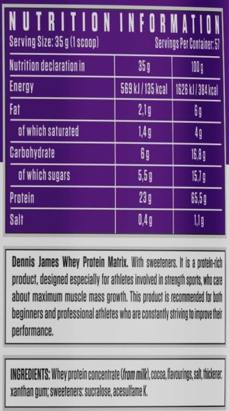 Dennis James Signature Series  Whey Protein Matrix | 100% WPC  [2000 грама, 57 Дози]