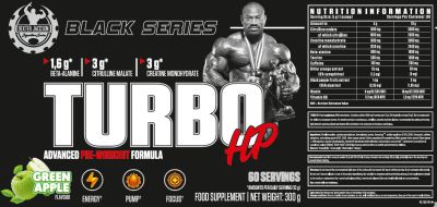 Dexter Jackson Signature Series  Black Series | Turbo HP Advanced Pre-Workout Formula  [300 грама, 60 Дози]