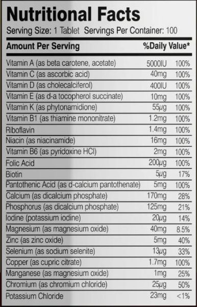 Dexter Jackson Signature Series  Gold Series | Multi Vitamin Advanced Daily Formula  [100 Таблетки, 100 Дози]