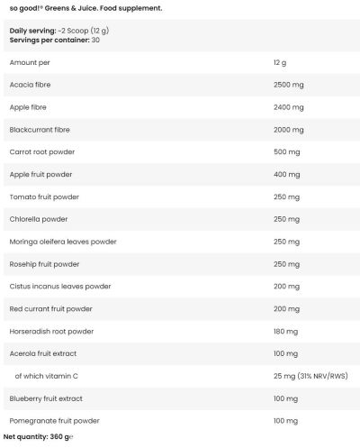 FA Nutrition  Greens & Juice | So Good! Series  [360 грама, 30 Дози]