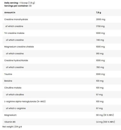 FA Nutrition  NAPALM Crea 10 | Creatine Matrix with Betaine, Taurine & AAKG  [234 грама, 30 Дози]