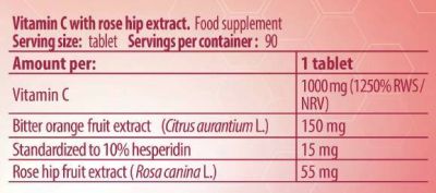 FA Nutrition  Vitamin C 1000 / with Rose Hips and Bitter Orange  [90 Таблетки, 90 Дози]