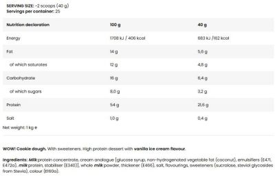 FA Nutrition  WOW! Cookie Dough  [1000 грама, 25 Дози]
