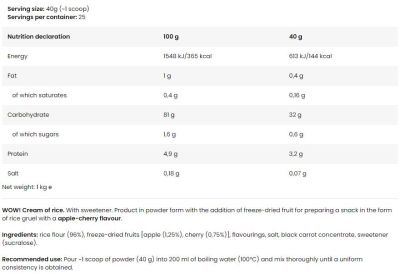 FA Nutrition  WOW! Cream of Rice  [1000 грама, 25 Дози]