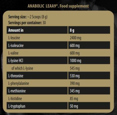 Kevin Levrone  Anabolic LEAA9 | Leucine Enriched Essential Amino Acids  [240 грама, 30 Дози]
