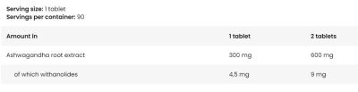 Kevin Levrone  Gold Ashwagandha 300 mg  [90 Таблетки, 90 Дози]