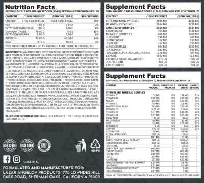 Lazar Angelov Nutrition  Massive Gainer | with Creatine, Amino Acids & Vitamins  [3000 грама, 20 Дози]