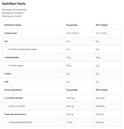 OstroVit  Aqua Kick / Advanced Hydration with L-Carnitine & Green Tea  [10 грама, 1 Доза]