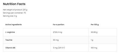 OstroVit  Arginine Powder  [210 грама, 70 Дози]