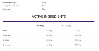 OstroVit  BCAA Instant Powder  [400 грама, 40 Дози]