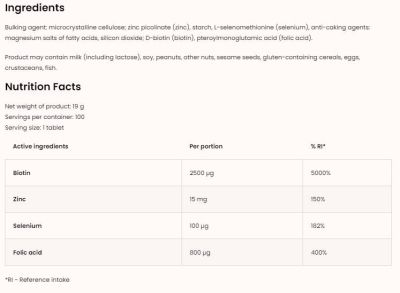 OstroVit  Biotin Plus 2500 mcg  [100 Таблетки, 200 Дози]