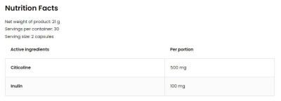 OstroVit  Citicoline 250 mg  [60 капсули, 30 Дози]