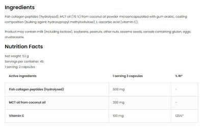 OstroVit  Coconut & Collagen | Marine Collagen with MCT  [90 капсули, 45 Дози]