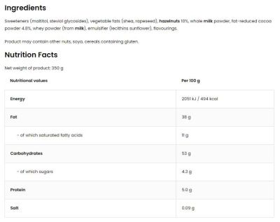 OstroVit  Creametto / Protein Spread / Chocolate Hazelnut  [350 грама]