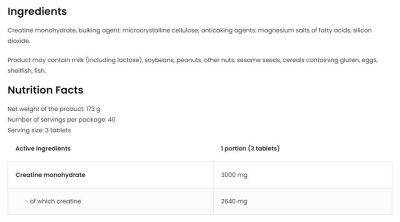 OstroVit  Creatine Monohydrate Tabs 3000  [300 Таблетки, 100 Дози]