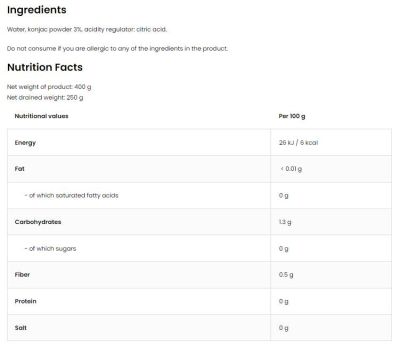 OstroVit  Diet Spaghetti / Keto-Friendly Low-Calorie Konjac Noodles  [400 грама]