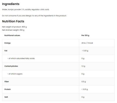 OstroVit  Diet Tagliatelle | Keto-Friendly Low-Calorie Konjac Noodles  [400 грама]