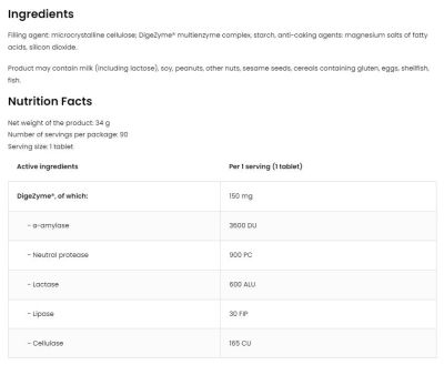 OstroVit  DigeZyme® | Digestive Enzyme Complex Patent  [90 Таблетки, 90 Дози]