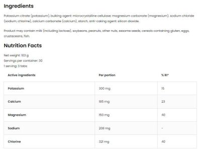 OstroVit  Electrolyte Tabs | Electrolytes Formula  [90 Таблетки, 30 Дози]