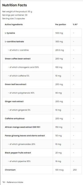 OstroVit  Fat Burner / Extreme  [90 капсули, 30 Дози]