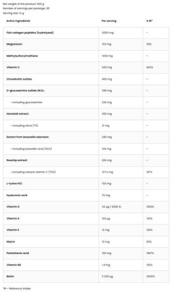 OstroVit  Flex Revive | with Fish Collagen, Boswellia & Rose Hips  [400 грама, 26 Дози]