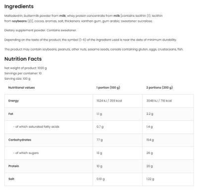 OstroVit  Gainer | High Carb ~ Low Fat Mass Gainer  [1000 грама]