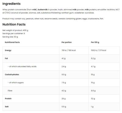OstroVit  High Protein Ice Cream | 52% Protein  [400 грама, 8 Дози]