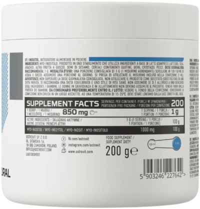 OstroVit  Inositol / Myo-Inositol Powder  [200 грама, 200 Дози]