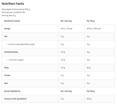 OstroVit  Inulin Powder  [500 грама, 100 Дози]