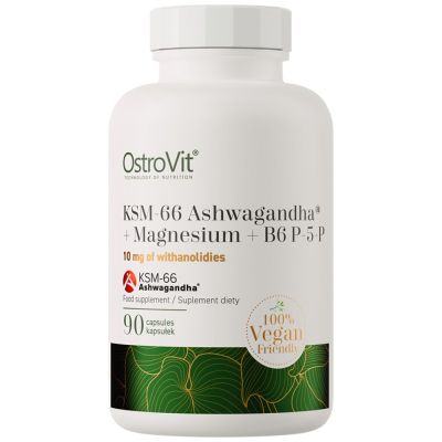 OstroVit  KSM-66 Ashwagandha® + Magnesium + B6 P-5-P  [90 капсули, 45 Дози]