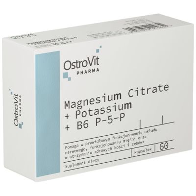 OstroVit  Magnesium Citrate + Potassium + B6 P-5-P Blisters  [60 капсули, 20 Дози]