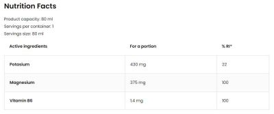 OstroVit  Magnesium Shot / with Potassium + B6  [80 мл, 1 Доза]