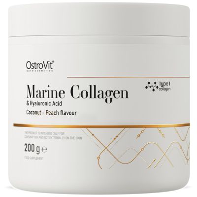 OstroVit  Marine Collagen & Hyaluronic Acid Powder | with Vitamin C  [200 грама, 40 Дози]