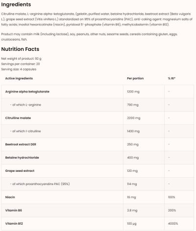 OstroVit  N.O. Booster Extreme  [80 капсули, 20 Дози]