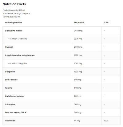 OstroVit  Pump Nitro Shot | Pre-Workout  [100 мл, 1 Доза]