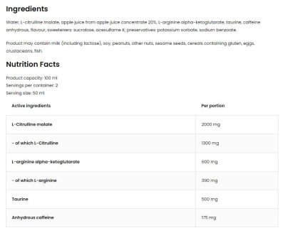 OstroVit  Pump Pre-Workout Shot | without Beta-Alanine  [100 мл, 2 Дози]