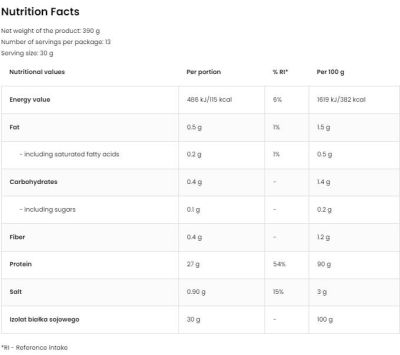 OstroVit  Soy Protein Isolate / Vege  [390 грама, 13 Дози]