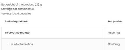 OstroVit  Tri Creatine Malate / TCM 1200 mg  [180 капсули, 45 Дози]