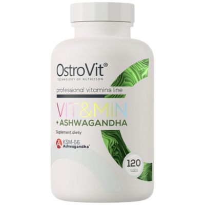 OstroVit  Vit&Min + Ashwagandha | Multivitamin Formula + KSM-66®  [120 Таблетки, 60 Дози]