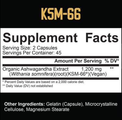 Rich Piana 5% Nutrition  KSM-66® Organic Ashwagandha 600 mg  [90 капсули, 45 Дози]