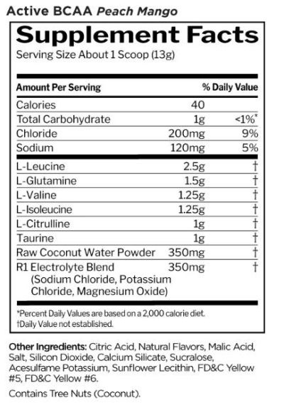 Rule1  Active BCAA | with Taurine, Citrulline & Electrolytes  [375-390 грама, 30 Дози]