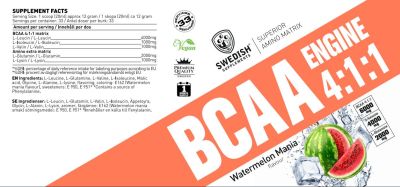 SWEDISH Supplements  BCAA Engine 4:1:1  [400 грама, 30 Дози]