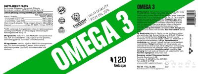 SWEDISH Supplements  Be Smart - Omega 3  [120 Гел капсули, 40 Дози]