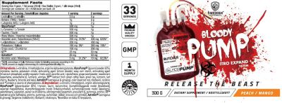 SWEDISH Supplements  Bloody Pump / Stim-Free Nitro Expand System  [300 грама, 33 Дози]