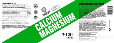 SWEDISH Supplements  Calcium + Magnesium  [120 капсули, 40 Дози]