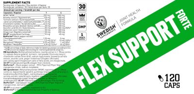 SWEDISH Supplements  Flex Support Forte | with UC-II®  [120 капсули, 30 Дози]