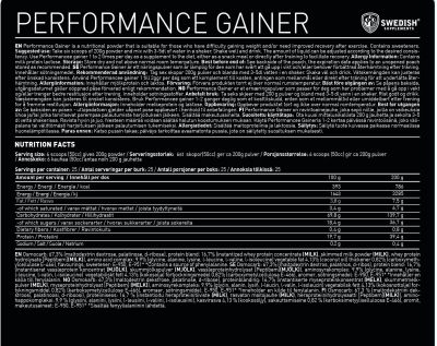 SWEDISH Supplements  Gainer | Performance Rebuild  [2500 грама, 25 Дози]